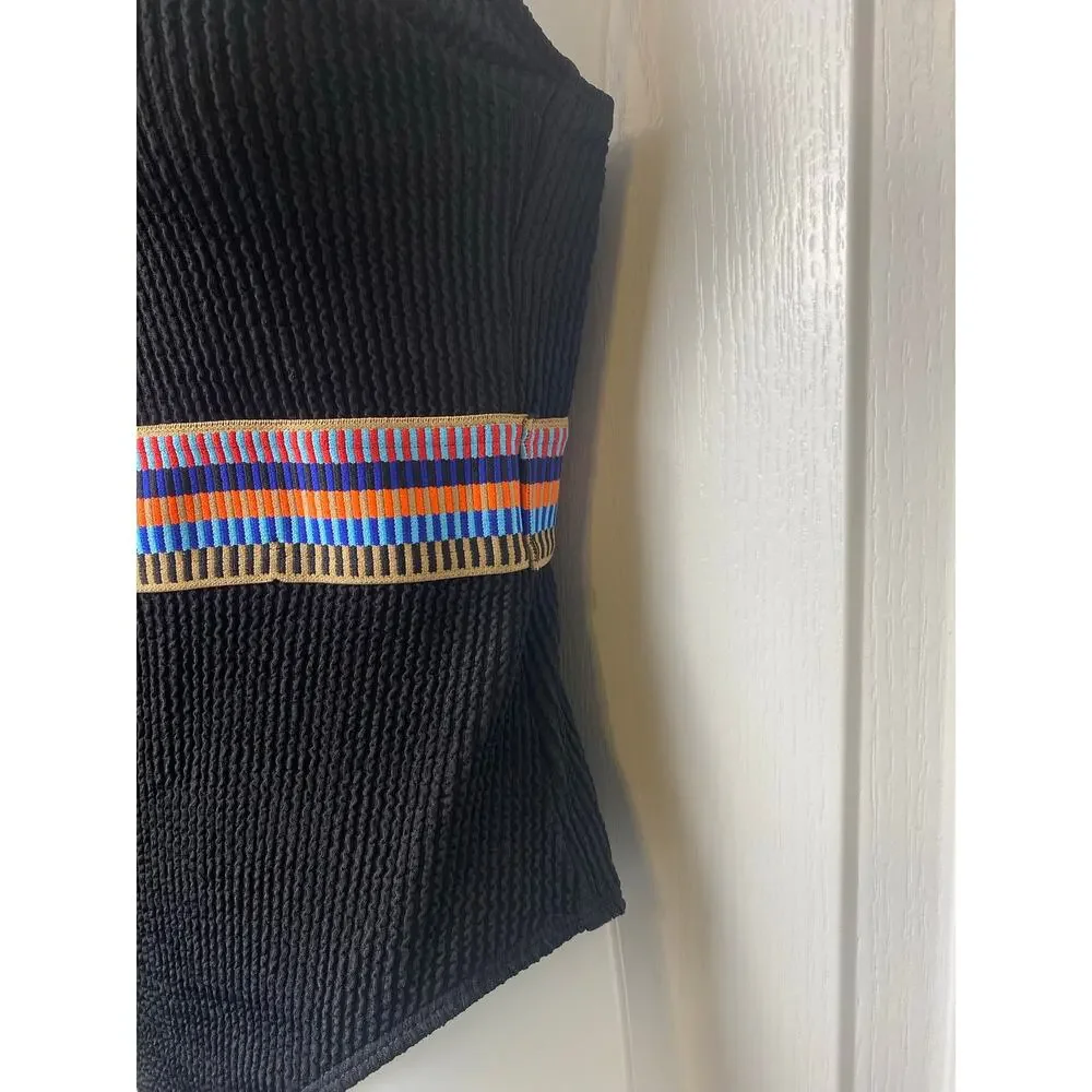 Cupshe Black One Piece Swimsuit with Multicolored Band Detail Women's X-Small